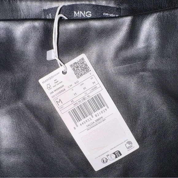 Mango Black Faux Leather Wrap Skirt - Picture 4 of 4